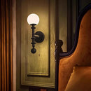 Axyaa Retro Wood Wall Lamp French Middle-Aged Vintage Living Room Bedroom Headlight