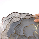 Axyaa Gold Peony Coasters Set - Elegant PVC Placemats for Dining Table
