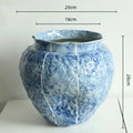 Axyaa Blue Ceramic Vase Hydroponics Terrarium Flowerpot Home Decor Accessories