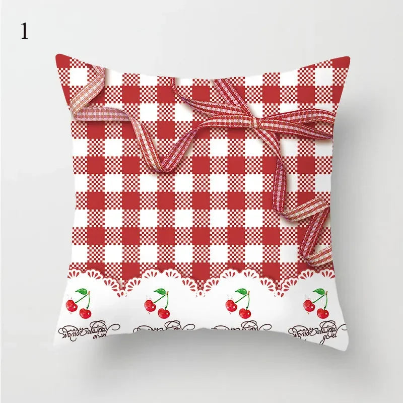 Axyaa Red Geometric Printed Cushion Cover for Fashionable Car Decoration