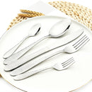 Axyaa 5Pcs Silver Stainless Steel Cutlery Set Dinnerware Tableware Silverware Set