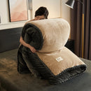 Axyaa Black Gold Milk Fleece Solid Color Quilt Cover - Single Piece, Winter Thickened, Warm