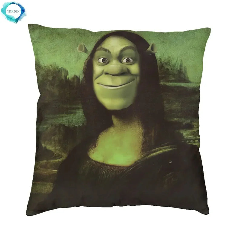 Axyaa Soft Polyester Mona Lisa Pillowcase: Decorative Sofa Cushion Cover