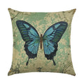 Axyaa Linen Butterfly Flower Sofa Cushion Cover 45*45 - Home Decor Printed Pillow Case