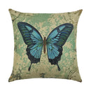 Axyaa Linen Butterfly Flower Sofa Cushion Cover 45*45 - Home Decor Printed Pillow Case