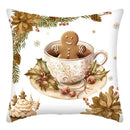 Axyaa Christmas Home Decor Pillow Cover Suite -Santa Claus Snowman Gingerbread