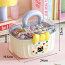 Axyaa Clear Plastic Storage Box with Handle and Dividers