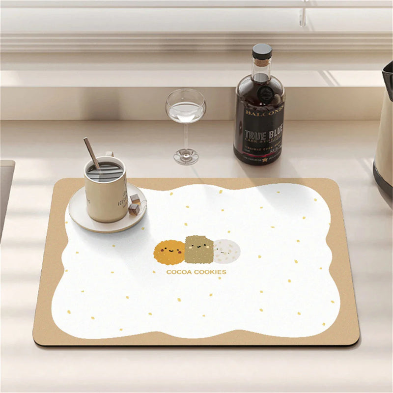 Axyaa Cartoon Print Kitchen Coasters Set for Glasses and Dishes