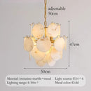 Axyaa Marble Chandelier: Faux Alabaster Ceiling Lamp for Living Room, Dining Room, Bedroom