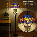 Axyaa Tiffany Stained Glass Floor Lamp - Retro American Style for Living Room & Bedroom