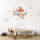 Axyaa Bear Airplane Wall Stickers for Kids Room - Cute Animals Nursery Decals