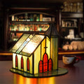 Axyaa Vintage Stained Glass Table Lamp Church Light Antique Original Living Room