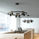 Axyaa Black Metal Pendant Lights | Modern Led Ring Light Fixture