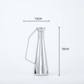 Axyaa Silver Glass Vase with Geometric Handle: Elegant Kettle for Living Room Decor