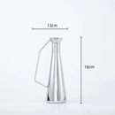 Axyaa Silver Glass Vase with Geometric Handle: Elegant Kettle for Living Room Decor