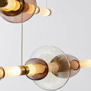 Axyaa Modern Italian Design LED Glass Tube Chandelier: Stylish Lighting for Bedroom or Living Room