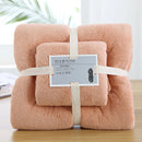Axyaa Luxury Coral Fleece Towel Set - Super Absorbent & Soft - 2pcs - 70x140cm, 35x75cm