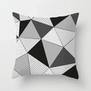 Geometric Black Yellow Cushion Covers - Axyaa Modern 18" Throw Pillow Case