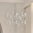 Axyaa Luxury Blue Crystal LED Chandeliers for Living Dining Room Décor