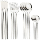 Axyaa 16-Piece Stainless Steel Cutlery Set in Black Gold Mirror Finish