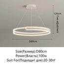 Axyaa LED Round Chandelier for Dining Room Living Room Bar Hotel Study Ceiling Lamp