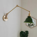 Axyaa Modern Copper Wall Lamp with Green White Lampshade - Nordic Style