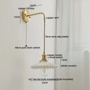 Axyaa Copper Ceramic LED Wall Light with Pull Chain Switch