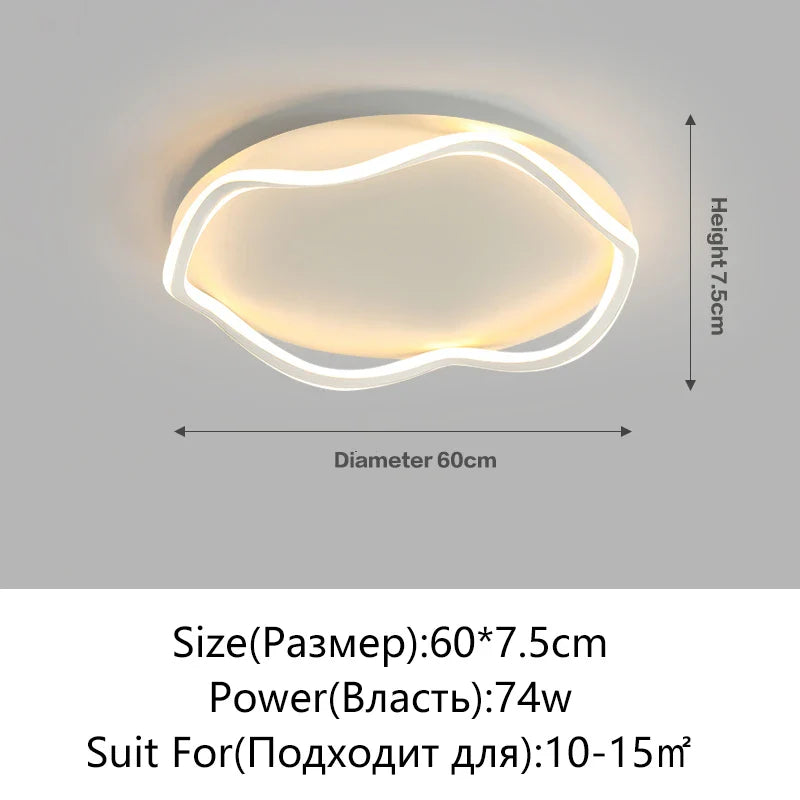 Axyaa Round LED Ceiling Light with Remote Control, Dimmable Chandelier for Living Room