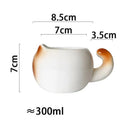 Axyaa Ceramic Cat Coffee Cup 300ml: Cute Kawaii Mug for Tea, Milk, Juice - Ideal Gift
