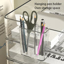 Acrylic Desk File Organizer Set, 4 Pack Stackable Clear Letter Tray by Axyaa.