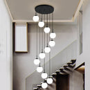 Axyaa Modern Stair Chandelier LED Ceiling Pendant Light for Indoor Living Room