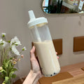 Axyaa Bubble Tea Kids Glass Water Bottle with Straw - BPA Free