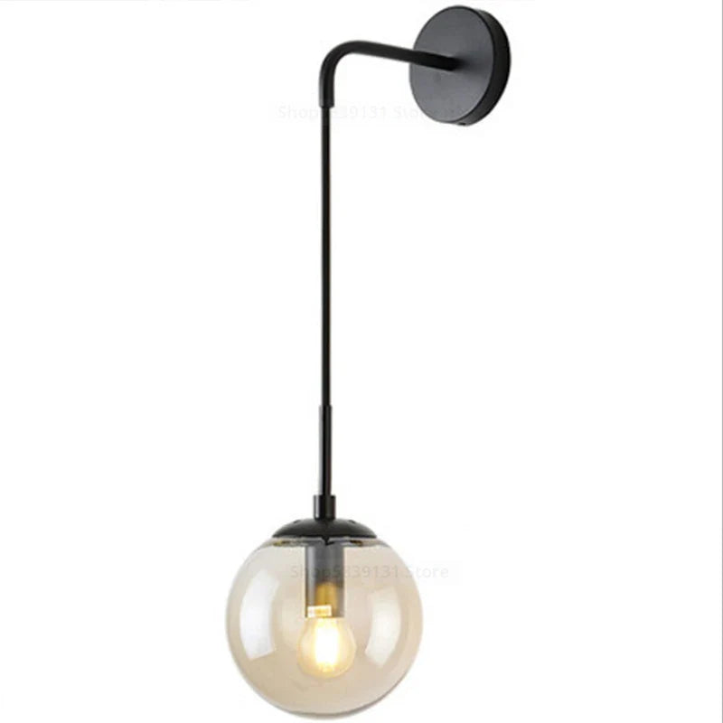 Axya Nordic Glass Ball LED Wall Lamp - Vintage Modern Design for Home Decor