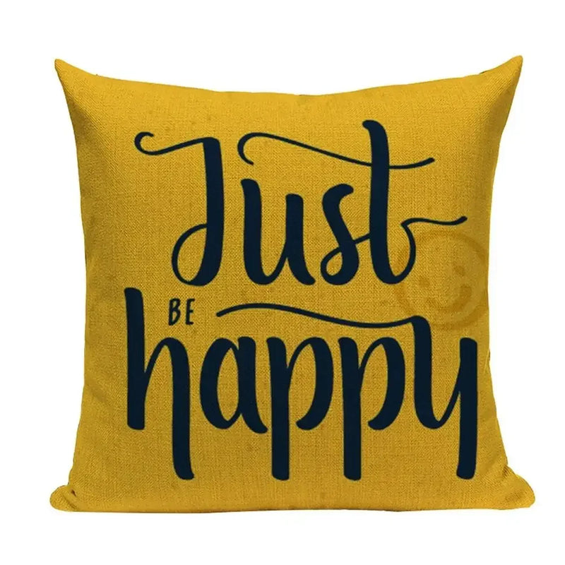 Axyaa Yellow Geometric Linen Pillow Case 45*45cm