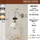 Axyaa Medieval Vintage Ceramic Wall Lamp LED E27 Chrome/Walnut for Bedroom and Living Room