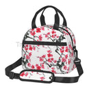 Axyaa Sakura Cherry Blossoms Insulated Lunch Bag: Reusable Thermal Cooler for Work, School, Picnic