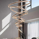 Axyaa Crystal Chandelier Stair Pendant Living Room Lighting