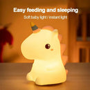 Axyaa Unicorn Silicone LED Night Light - Rechargeable Cute Animal Bedroom Lamp