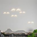 Axya Modern Seagull LED Wall Light in White/Brown Iron for Living Room