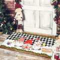 Axyaa Christmas Welcome Mat with Santa Snowman Car Print