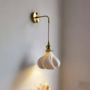 Axyaa Nordic Ceramic Copper LED Wall Sconce Light for Bedroom Bathroom Corridor