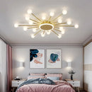 Axyaa Modern Glass Chandelier LED Lighting Fixture for Living Room, Bedroom, Kitchen