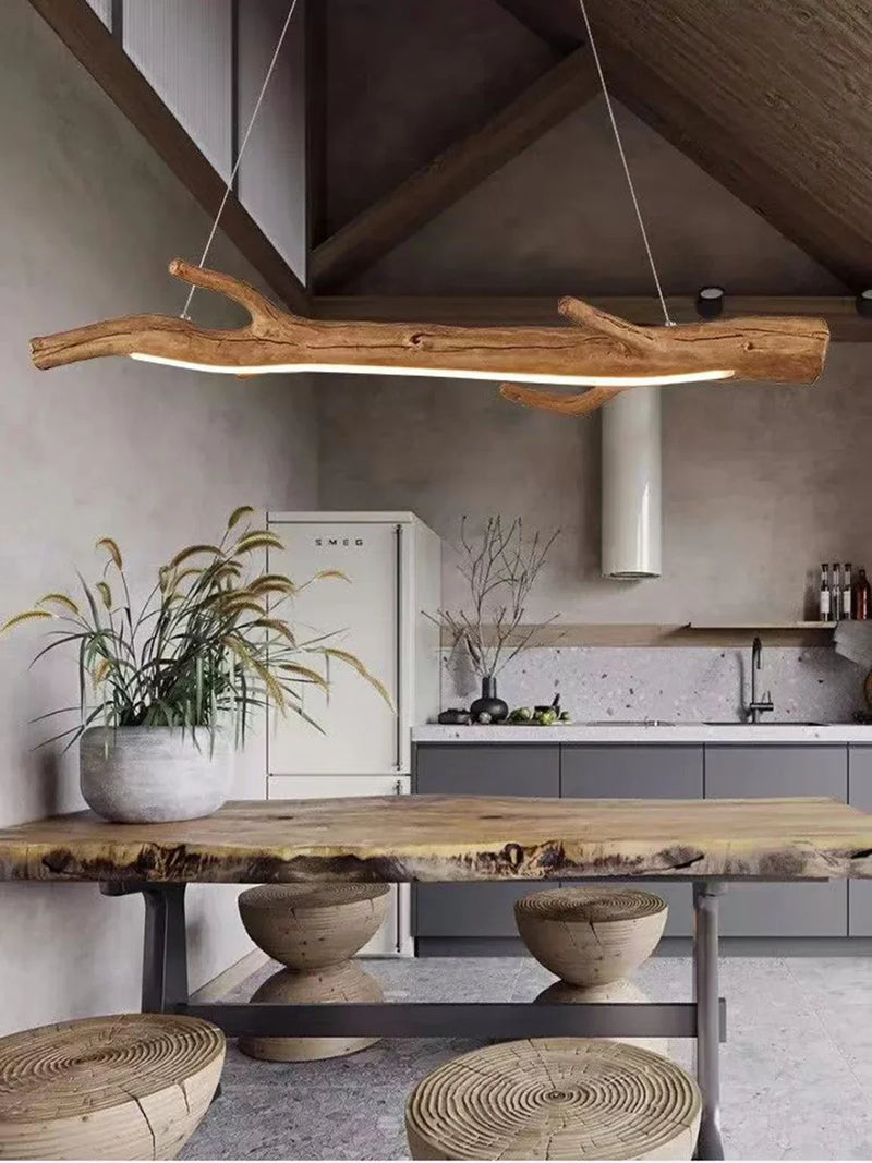 Axyaa Resin Branch Pendant Light - Simulated Wood Color