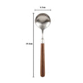 Axyaa Vintage Walnut Handle Stainless Steel Spoon and Fork Main Dining Set