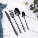 Axyaa Stainless Steel Black Cutlery Set - Elegant Dinnerware for Kitchen