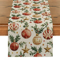 Axyaa Christmas Table Runner Holiday Decoration for Kitchen Dining Room