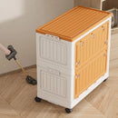 Axyaa Foldable Storage Bin with Wheels - Large Capacity Transparent Organizer for Clothes & Toys