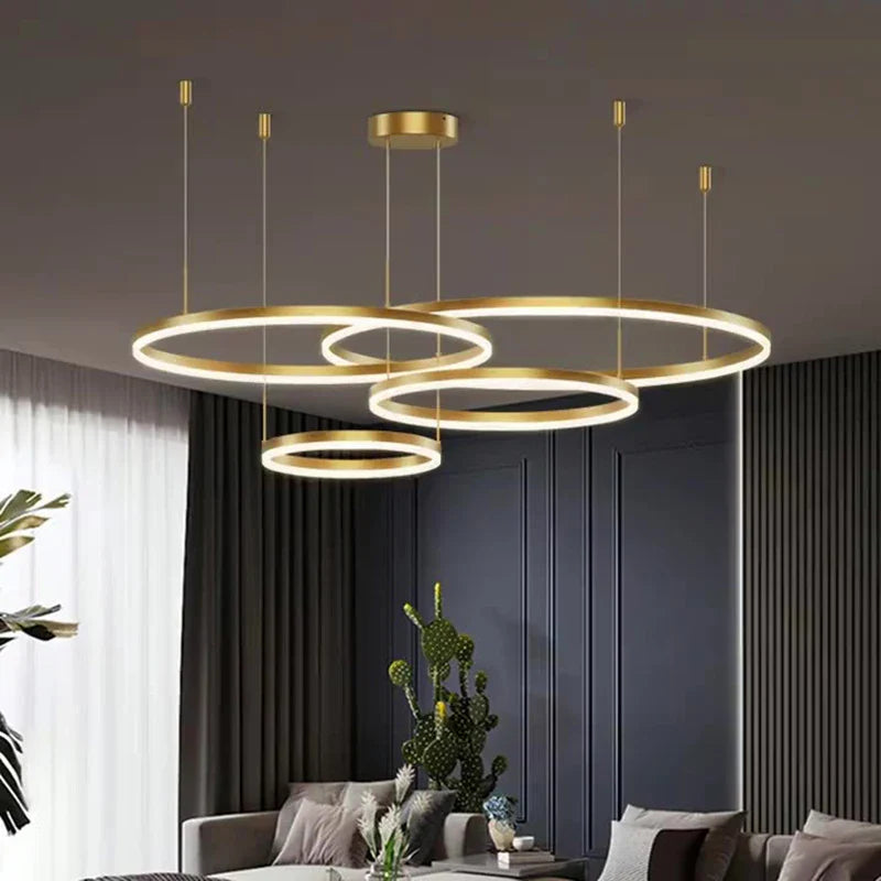 Axyaa Nordic Rings Pendant Light Fixture for Dining and Living Room Decor