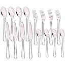 Axyaa Stainless Steel Cutlery Set - 16-Piece Hollow Handle Dinnerware Fork Knife Spoon