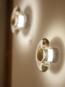 Axyaa Minimalist Crystal Circular Wall Lamp, Modern Design for Dining Room, Bedroom, Living Room